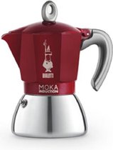 Bialetti New-Moka-Induction - Koffiemaker - Rood - Voor 6 Kopjes en Yourkitchen E-kookboek
