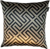 Zippi Design Sandy Velvet Geometric Art Sierkussen 45 x 45 cm (medium) Luxe (veren vuling) kleur beige zwart velvet