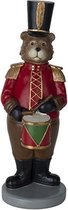 Beer met drum - Groot - 32cm - Kerstversiering - Decoratie - Kerst