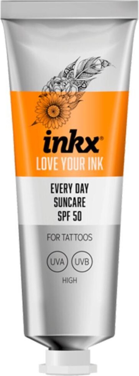 Inkx Tattoo Verzorging Everyday Zonnebrand creme SPF 50 50 ml -Huidverzorging - Tattoo verzorging