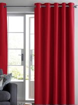 Wooners® Kant en klaar Gordijn Verduisterend - Rood - Met ringen - 260 x 140cm