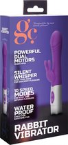 Rabbit Vibrator - Purple - Silicone Vibrators - G-Spot Vibrators - Rabbit Vibrators