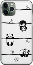 iPhone 11 Pro hoesje - Panda - Soft Case Telefoonhoesje - Print - Zwart