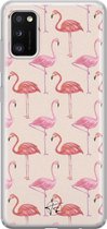 Samsung Galaxy A41 siliconen hoesje - Flamingo - Soft Case Telefoonhoesje - Roze - Print