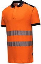 Portwest T180 - Hi-Vis Vision Poloshirt - Orange/Zwart - R Maat M