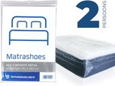 Matrashoes Plastic - Stevige Matraszak - Professionele Matrasbeschermer - Tweepersoons - Bescherming tijdens Verhuizen en Opslag -  260x180cm
