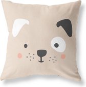 KNUSSEN Dierencollectie - Kussen Hond | Beige - 50cm x 50cm, Hoes + Binnenkussen