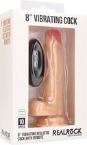 Vibrating Realistic Cock - 8" - With Scrotum - Skin - Realistic Vibrators
