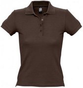 SOLS Vrouwen/dames Mensen Pique Korte Mouw Katoenen Poloshirt (Chocolade)