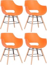 Clp Skien Set van 4 stoelen - Oranje Natura