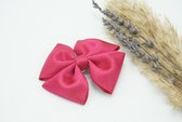 Haarstrik Satijn glitter - Fuchsia Roze 187 - Haarclip - Bows and Flowers