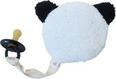 LOVEissue speenknuffeltje beer teddy panda zwart/wit | BIBS fopspeen black T2 | 6 tm 18 mnd