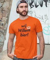 Oranje Koningsdag T-Shirt Bier Premium (HEREN - MAAT XS) | Oranje Kleding | Feestkleding