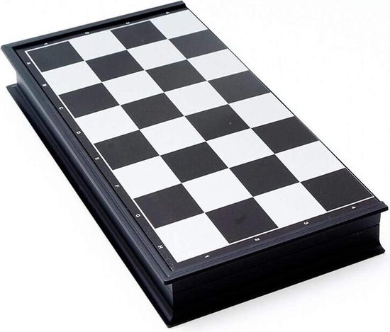 Thumbnail van een extra afbeelding van het spel Activ24™ - Schaakspel 36x36 cm – met zwarte & witte schaakstukken – opvouwbaar magnetisch schaakset schaakbord schaken