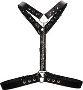 Twisted Bit Black Leather Harness - Premium Leather - Black - One Size - Bondage Toys