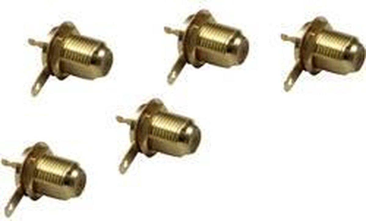 BKL Electronic 0403551 F-inbouwbus, verguld 5 stuk(s)