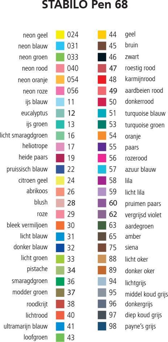maïs balkon Deens STABILO Pen 68 - Premium Viltstift - Metalen Etui - Met 50 Verschillende  Kleuren | bol.com