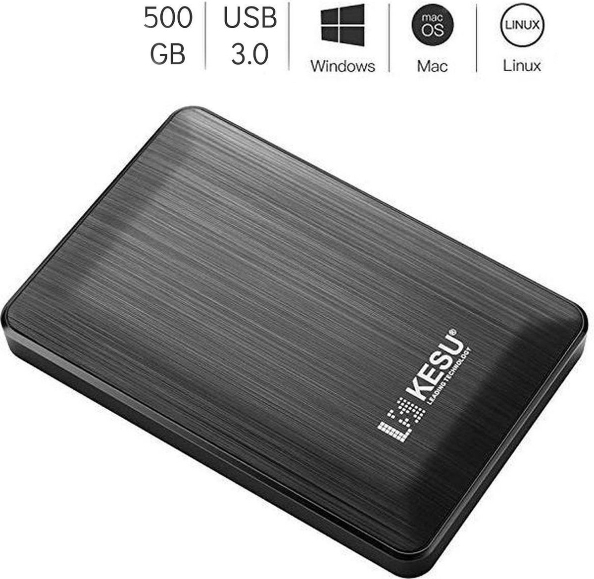 KESU Portable Externe harde schijf 500GB USB 3.0 Windows Mac Linux