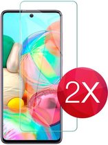 2X Screen protector - Tempered glass screenprotector voor Samsung Galaxy A51  -  Glasplaatje voor telefoon - Screen cover - 2 PACK
