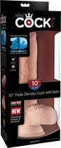 10" Triple Density Cock with Balls - Flesh - Realistic Dildos