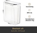 Enkele transparante voorraadpot van 4.0L met afmetingen 24.2 cm x 10.8 cm.