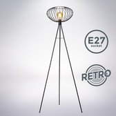 Bol.com B.K.Licht - Industriële Vloerlamp - met 1 lichtpunt - voor binnen - voor woonkamer - zwarte staande lamp - staanlamp - m... aanbieding