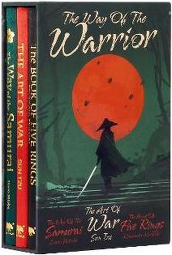 Coffret de livres 'The Way Of The Warrior' incluant 'The Art Of War', 'The Book Of Five Rings' et 'The Way Of The Samurai'.