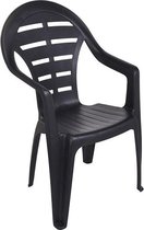 Tuinstoel / Diningstoel /Stapelstoel set van (2 stuks) kunststof antraciet