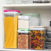Stapelbare Voorraadpotten 4-Delige Set - Voorraadbussen met Luchtdichte Deksels - Bewaarblikken voor Pasta / Koffie / Koffiepads / Thee / Suiker - Snoeppot Vershouddoos - BPA Vrij