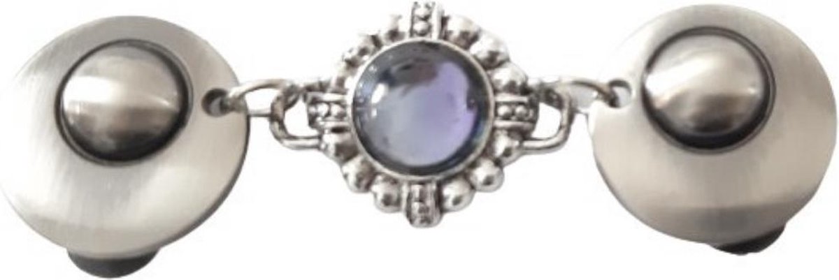 Fashionclip® - Vestsluiting - Zilverkleurig - Blauw - Vestclip - Vestclip Dames - Broche
