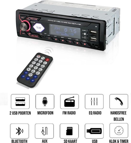 TechU ™ T40 Autoradio 1 Din 4.1inch + Télécommande et commande au volant -  Bluetooth 
