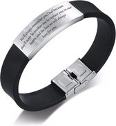 Siliconen armband voor heren - Verstelbare lengte - RVS- Vaderdag Cadeau