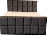 Beddenleeuw Luxe Boxspring George Velours Stof - 180x210 - Antraciet