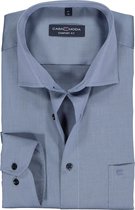CASA MODA comfort fit overhemd - mouwlengte 72 cm - blauw twill - Strijkvrij - Boordmaat: 41
