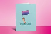 Kaart - Pride Flag Bi - Verjaardag - Roze - Paars - Blauw - Vlag - LGBTQ - LHBT - Gay - Lesbian