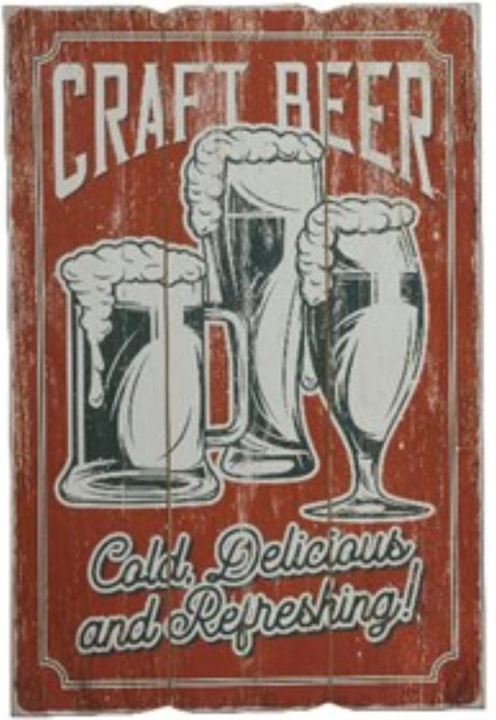 Wandbord Vintage Retro - 40 x 60 CM - MDF - Craft Beer