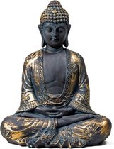 Bouddha de méditation finition antique Japon - 19x12x24 - 440 - Polyrésine