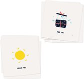 HELLO YOU - Set 10 gevouwen luxe wenskaarten inclusief envelop - ansichtkaarten - wenskaarten - zomaar - cadeau - voor jou - hello you - sunshine