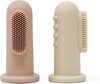 Mushie Finger Toothbrush Blush/Sand - Vingertandenborstel Baby - 2 stuks per verpakking - Tandenborstel Siliconen