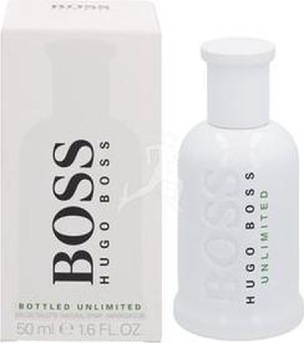 Witte Hugo Boss Bottled Unlimited Eau de Toilette fles.