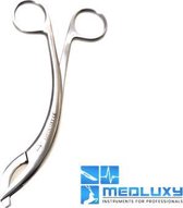 MEDLUXY - Chirurgische Huidnietjes Verwijderschaar - 14 cm - gebogen - [huidnietjes verwijdertang , ontnieter , ontniettang, nietjes verwijderaar]