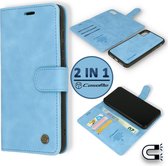 Casemania Hoesje Geschikt voor Apple iPhone XR Sky Blue - 2 in 1 Magnetic Book Case