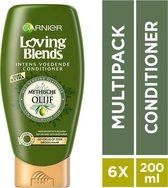 Garnier Loving Blends Conditioner - Mytische Olijf - Gevoelig tot Zeer Droog Haar - 6 x 200 ml - Voordeelverpakking