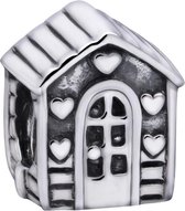 Quiges - 925 - Zilveren - Bedels -Sterling zilver - Beads - Sweet Home Huis Kraal Charm - Geschikt – voor - alle bekende merken - Armband Z484