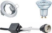 OSRAM - LED Spot Set - Parathom PAR16 930 36D - GU10 Fitting - Dimbaar - Inbouw Rond - Glans Chroom - 5.5W - Warm Wit 3000K - Kantelbaar Ø83mm