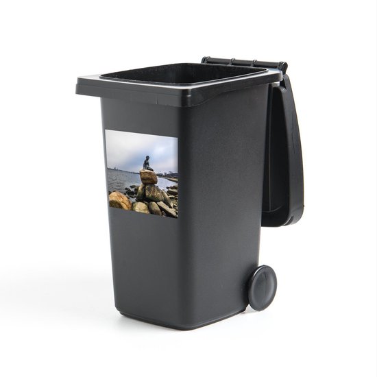 Autocollant conteneur Copenhague - La petite sirène Copenhague - Danemark Autocollant poubelle - 40x40 cm - autocollant poubelle à roulettes - autocollant conteneur résistant aux intempéries