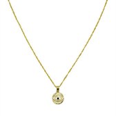 Yehwang gouden ketting oog medaillon. Necklace goud