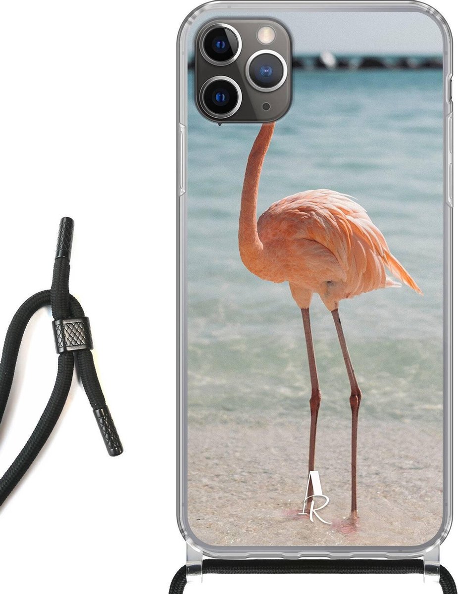 iPhone 11 Pro Max hoesje met koord - Flamingo