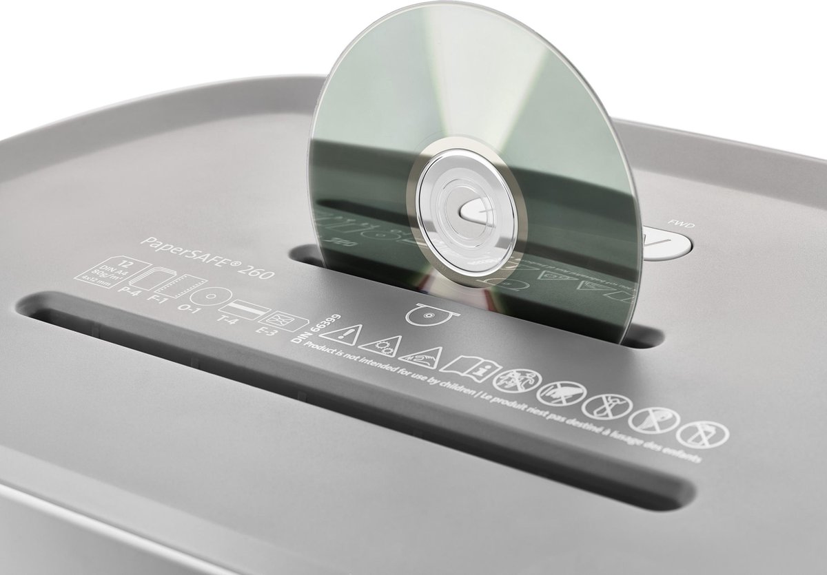 Dahle PaperSAFE 260 - Papierversnipperaar 4x12mm met 25L bak thumbnail 4