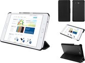 Samsung Galaxy Tab E 9.6 Case Slim-fit Case, Coque extra luxueuse avec couverture pratique à i12Cover , noire, marque i12Cover *****